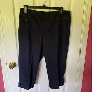 Sz14P Ruby Road Navy Capri! New with tags!Slimming panel!